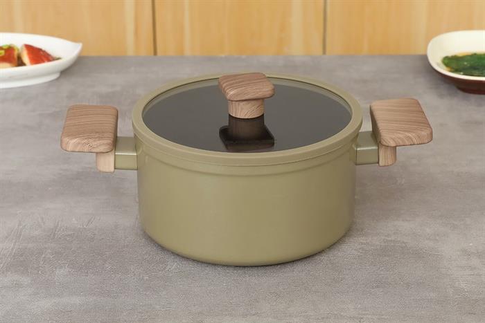 Bộ 3 nồi nhôm chống dính nắp kính Sunhouse ST2210P Màu Xanh