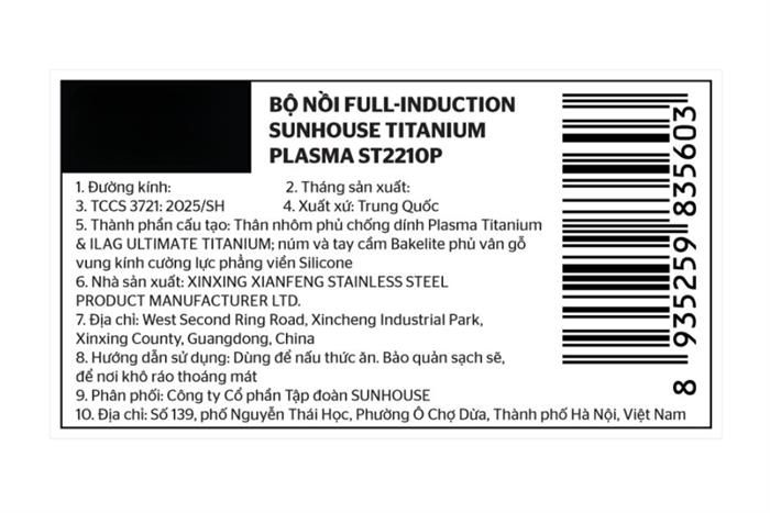 Bộ 3 nồi nhôm chống dính nắp kính Sunhouse ST2210P Màu Xanh