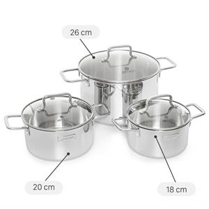 Bộ 3 nồi inox 3 lớp nguyên khối Elmich EL2488IN02