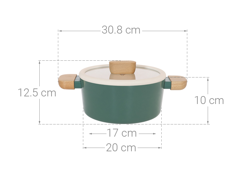 Nồi nhôm chống dính nắp kính 20 cm Lock&Lock CAC2074IH