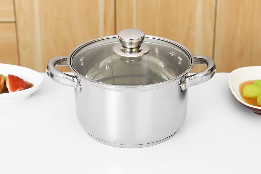 Nồi inox 3 đáy nắp kính 18 cm Inochi Kuro HNK.NIKR.2418 Màu Inox