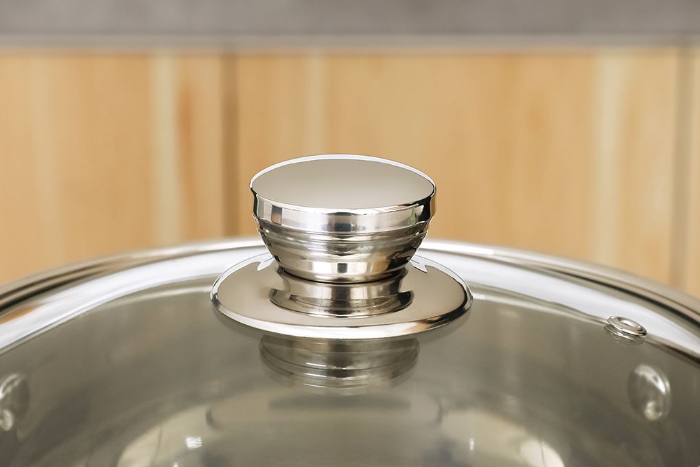 Nồi inox 3 đáy nắp kính 18 cm Inochi Kuro HNK.NIKR.2418 Màu Inox