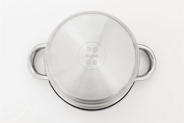 Nồi inox 3 đáy nắp kính 18 cm Inochi Kuro HNK.NIKR.2418 Màu Inox