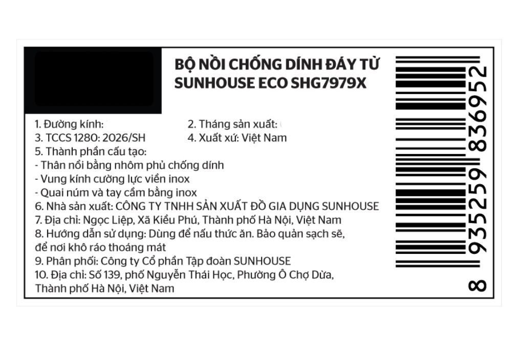 Bộ 3 nồi nhôm chống dính nắp kính Sunhouse Eco SHG7979X - 11