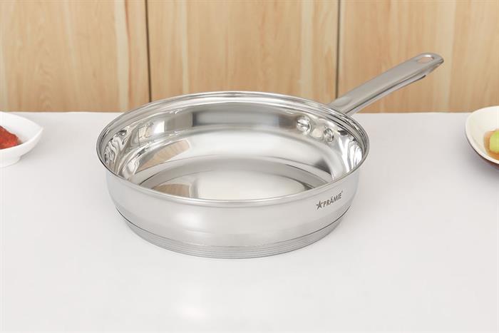 Bộ 4 nồi chảo inox 5 đáy nắp kính Pramie PC318501 Màu Inox