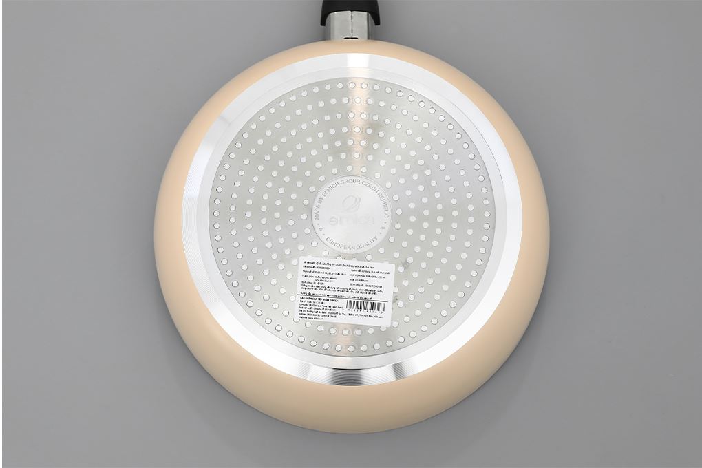 Bộ 4 nồi chảo nhôm chống dính nắp kính Elmich Core Lima Màu Màu be