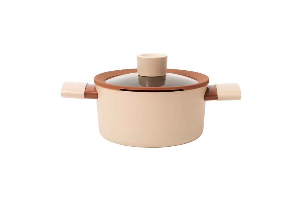 Bộ 4 nồi nhôm chống dính Ceramic đáy từ Elmich Mocha EL5243MC04 Màu Ghi