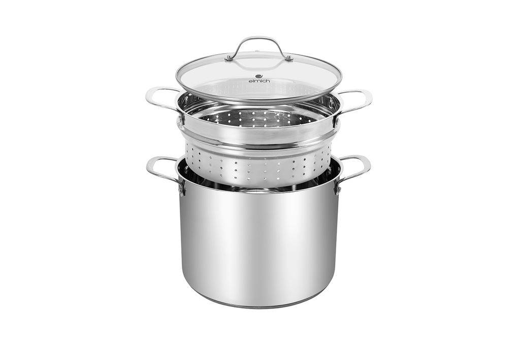 Nồi hấp Inox đáy 5 lớp 28 cm Elmich EL-2533IN28 Màu Inox