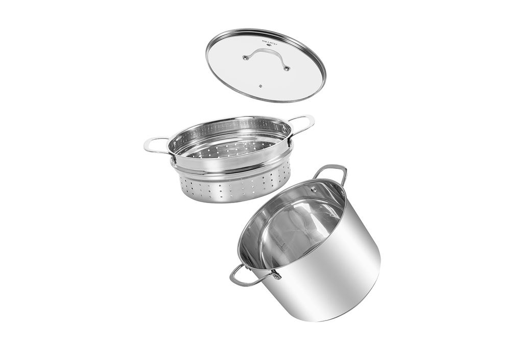 Nồi hấp Inox đáy 5 lớp 28 cm Elmich EL-2533IN28 Màu Inox