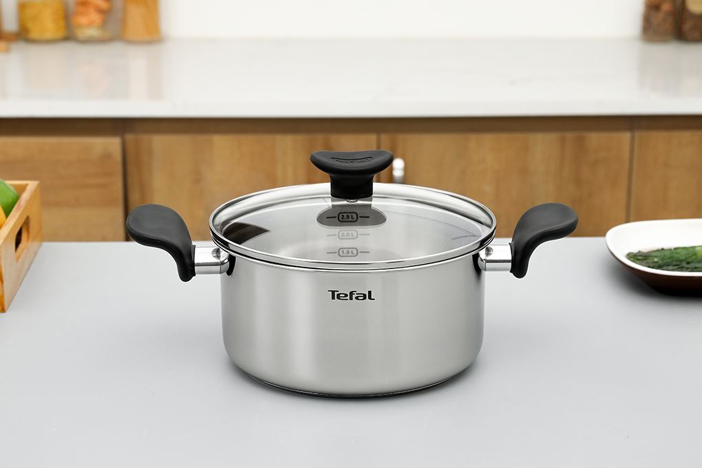 Bộ 3 nồi inox Tefal Primary E3086S74 Màu Inox