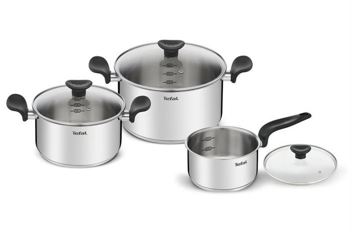 Bộ 3 nồi inox Tefal Primary E3086S74 Màu Inox