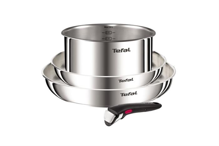 Bộ 3 nồi chảo inox Tefal Ingenio Emotion L896S453 Màu Inox