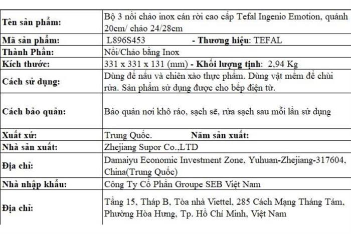 Bộ 3 nồi chảo inox Tefal Ingenio Emotion L896S453 Màu Inox