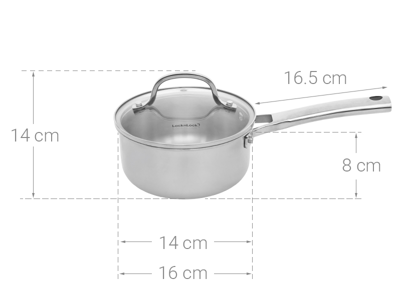 Quánh inox 3 lớp 16 cm Locknlock Eleve CSS1624IH