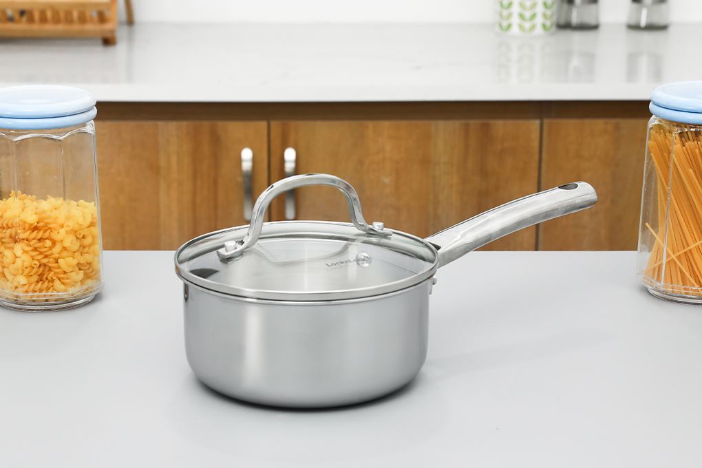 Quánh inox 3 lớp 16 cm Locknlock Eleve CSS1624IH Màu Inox