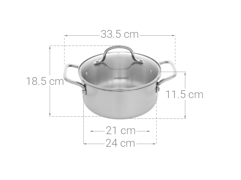 Nồi inox 3 lớp 24 cm Locknlock Eleve CSC2424IH
