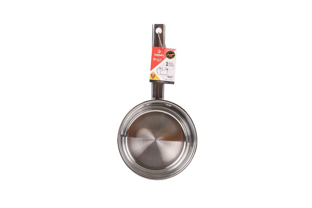 Quánh inox 3 lớp nguyên khối nắp kính 16 cm Kalpen Emer EM16 Màu Inox