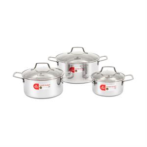 Bộ 3 nồi inox 3 đáy nắp kính Kalpen Schritt SC1