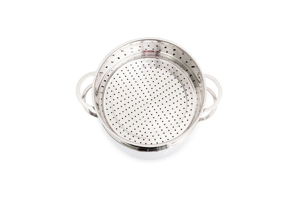 Nồi luộc gà inox 3 đáy nắp kính 30 cm Kalpen L30Pro Màu Inox