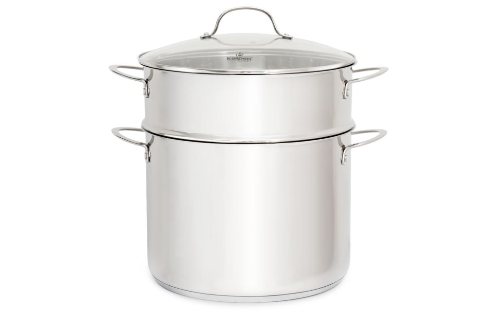 Nồi luộc gà inox 3 đáy nắp kính 30 cm Kalpen L30Pro Màu Inox