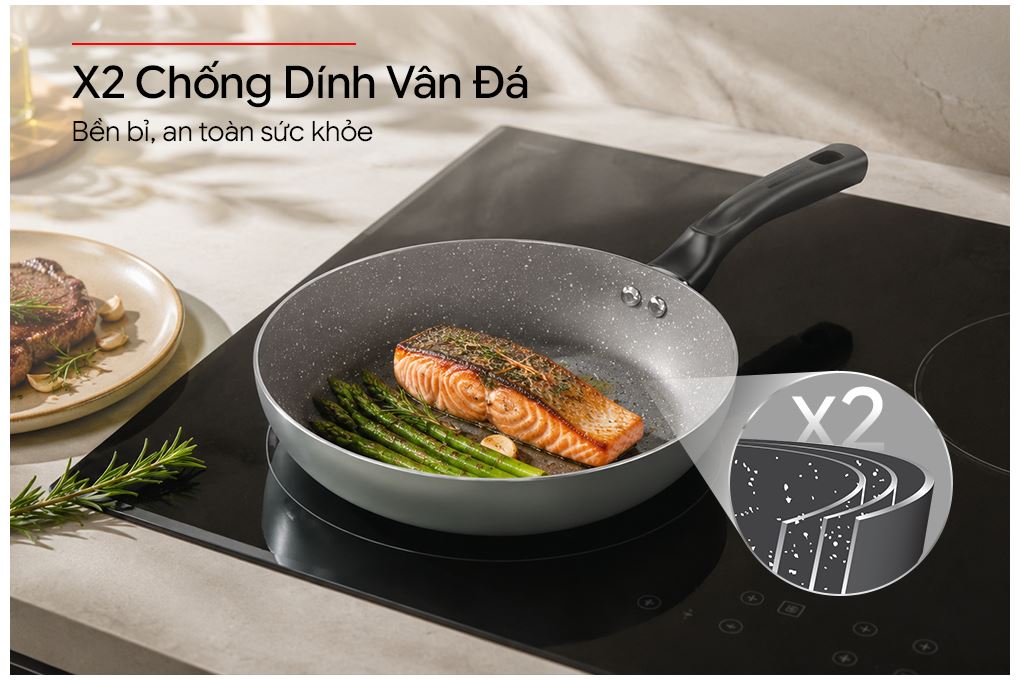 Bộ 4 nồi chảo nhôm chống dính nắp kính Sunhouse Eco SHG7979X4 Màu Xanh