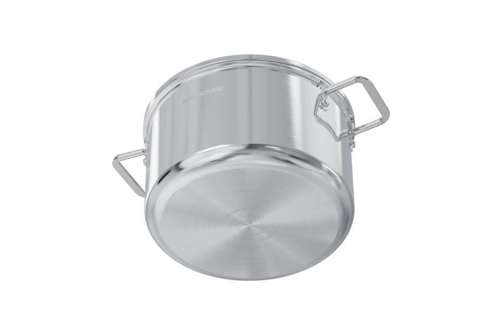 Bộ 4 nồi chảo inox 3 lớp nắp kính Sunhouse Healthy SHG806 Màu Inox