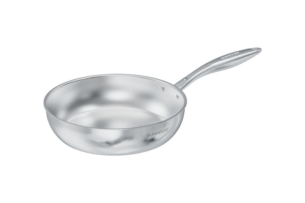 Bộ 4 nồi chảo inox 3 lớp nắp kính Sunhouse Healthy SHG806 Màu Inox