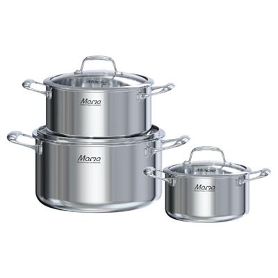 Bộ 3 nồi inox liền đáy nắp kính Sunhouse Mama SHG825