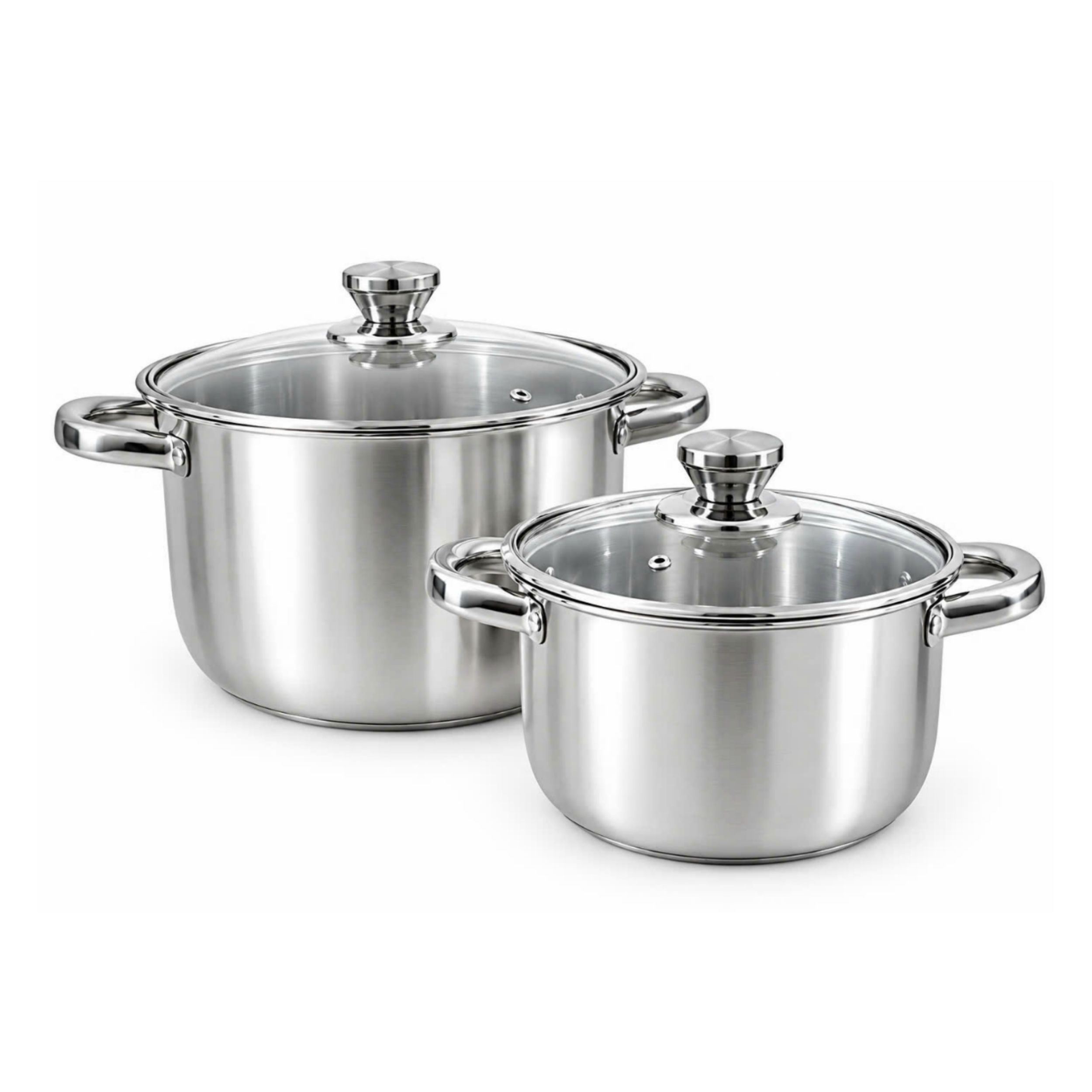 Bộ 3 nồi inox 5 đáy nắp kính Green Cook Milano GCS2617-T1 Màu Inox