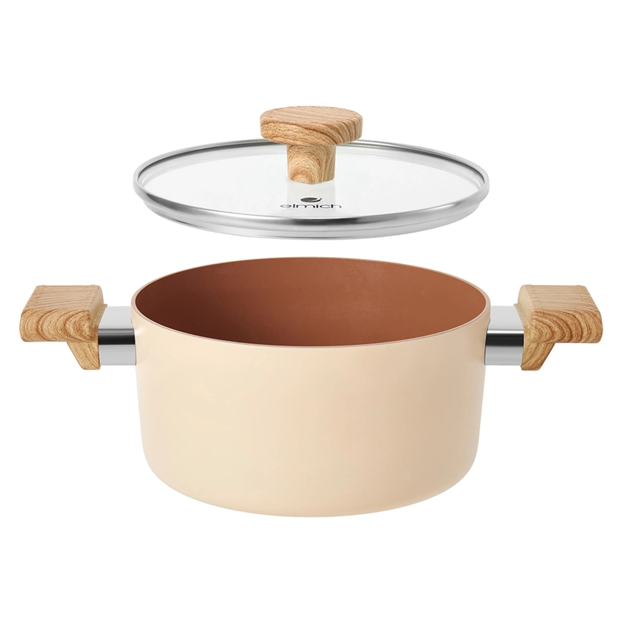 Bộ 5 nồi chảo nhôm chống dính đáy từ nắp kính Elmich Daily Nature - 3