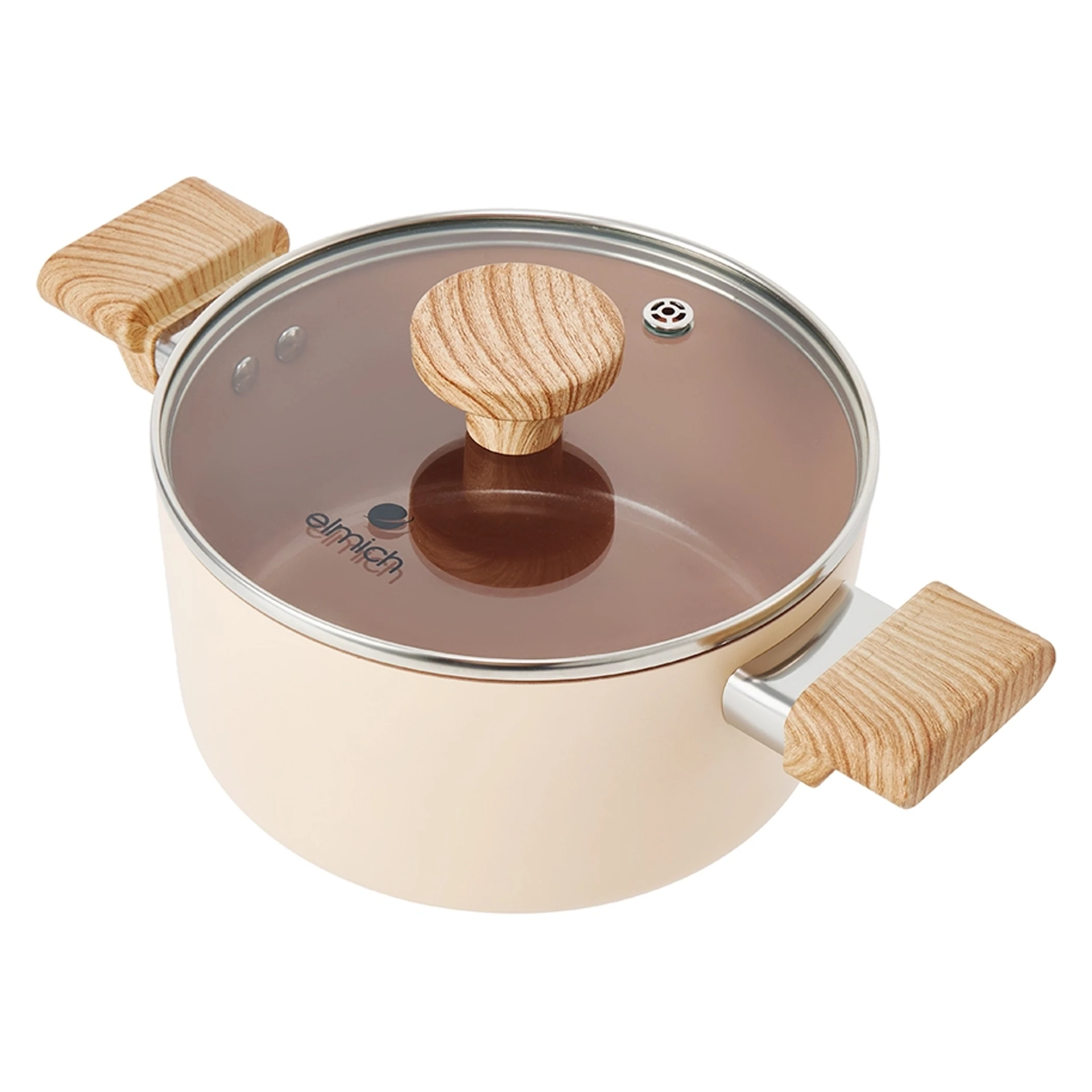 Bộ 5 nồi chảo nhôm chống dính đáy từ nắp kính Elmich Daily Nature - 4