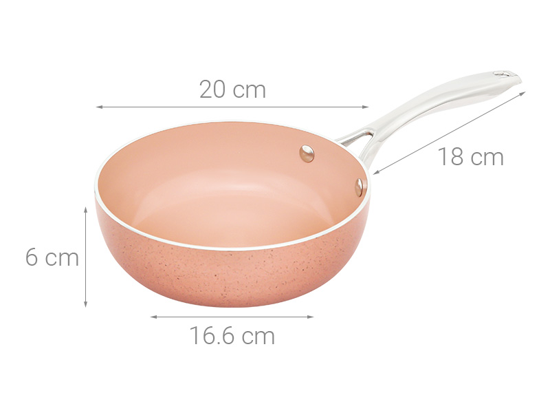 Chảo nhôm sâu chống dính vân đá đáy từ 20 cm Elmich EL-5740MN
