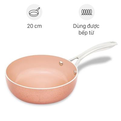 Chảo nhôm sâu chống dính vân đá đáy từ 20 cm Elmich EL-5740MN