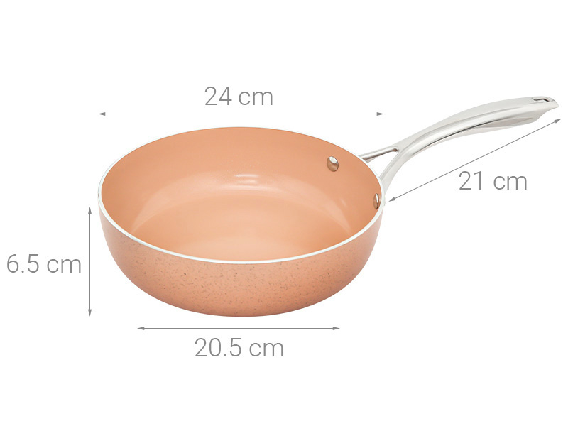 Chảo nhôm sâu chống dính vân đá đáy từ 24 cm Elmich EL-5741MN