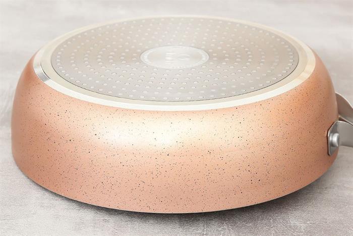 Chảo nhôm sâu chống dính vân đá đáy từ 24 cm Elmich EL-5741MN Màu Hồng