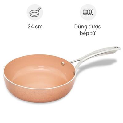 Chảo nhôm sâu chống dính vân đá đáy từ 24 cm Elmich EL-5741MN