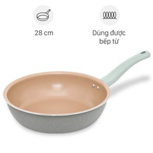 Chảo nhôm sâu chống dính vân đá đáy từ Elmich EL-5753MN