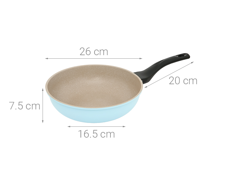 Chảo nhôm sâu chống dính vân đá đáy từ 26 cm Green Cook GCP244-26IH