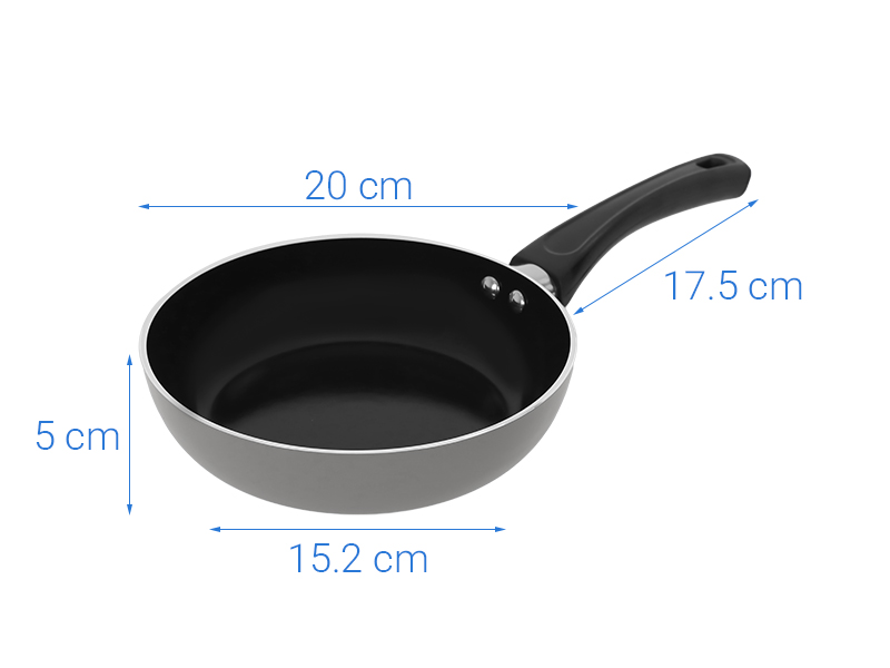 Chảo nhôm chống dính đáy từ 20 cm Elmich Colosseum Y1 EL-3718 Xám