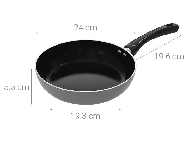 Chảo nhôm chống dính đáy từ 24 cm Elmich Colosseum Y1 EL-3719 Xám