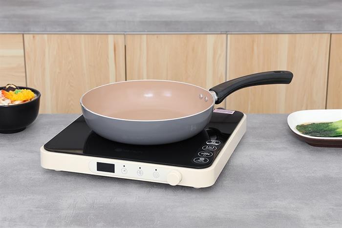 Chảo nhôm chống dính đáy từ 24 cm Elmich Colosseum Y1 EL-3719 Xám Màu Xám