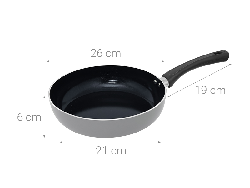 Chảo nhôm chống dính vân đá đáy từ 26 cm Elmich Colosseum Y1 EL-3720 Xám