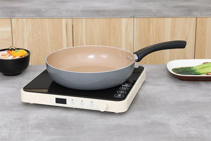 Chảo nhôm chống dính vân đá đáy từ 26 cm Elmich Colosseum Y1 EL-3720 Xám Màu Xám