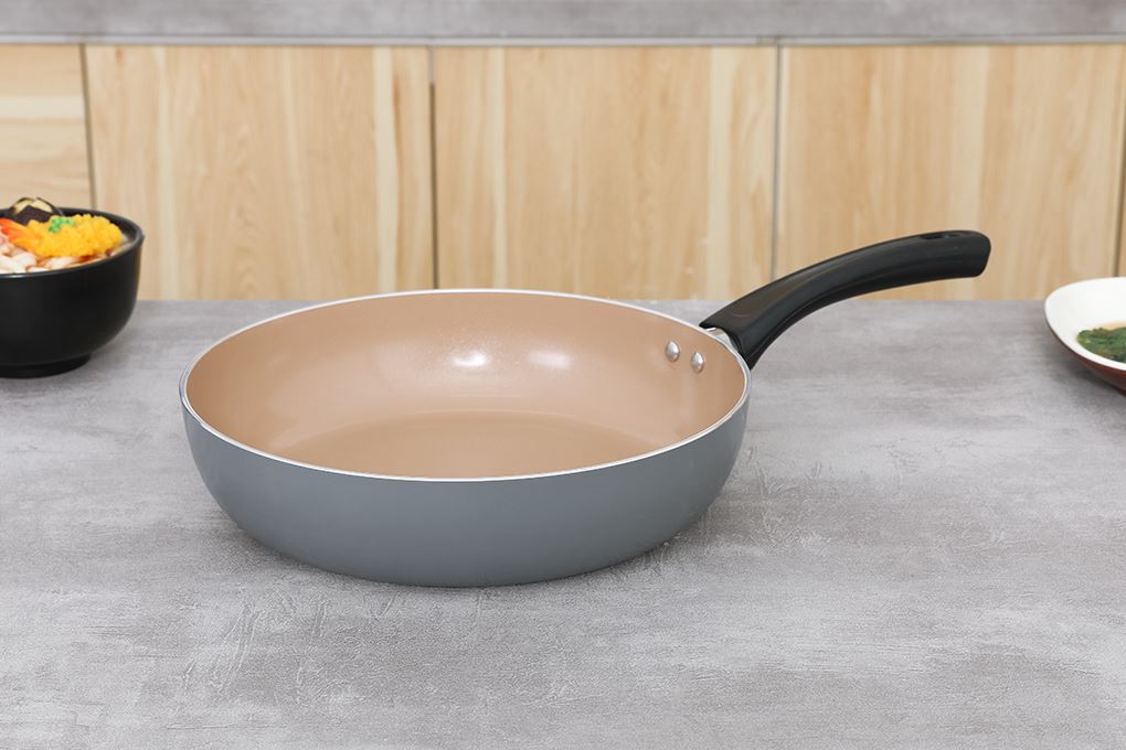 Chảo nhôm chống dính vân đá đáy từ 26 cm Elmich Colosseum Y1 EL-3720 Xám Màu Xám