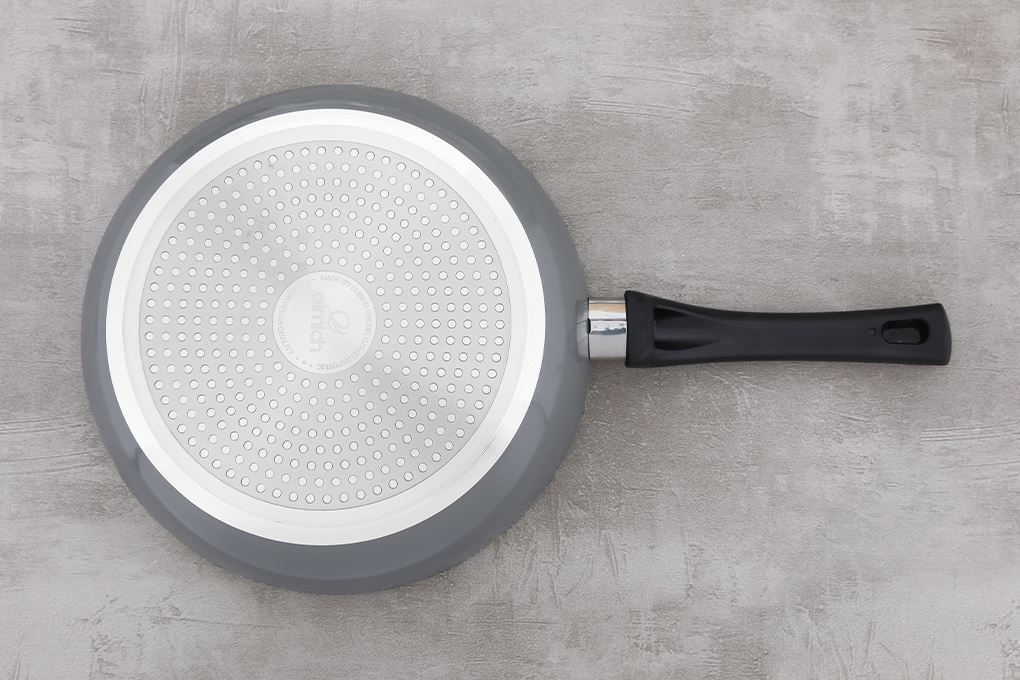 Chảo nhôm chống dính vân đá đáy từ 26 cm Elmich Colosseum Y1 EL-3720 Xám Màu Xám
