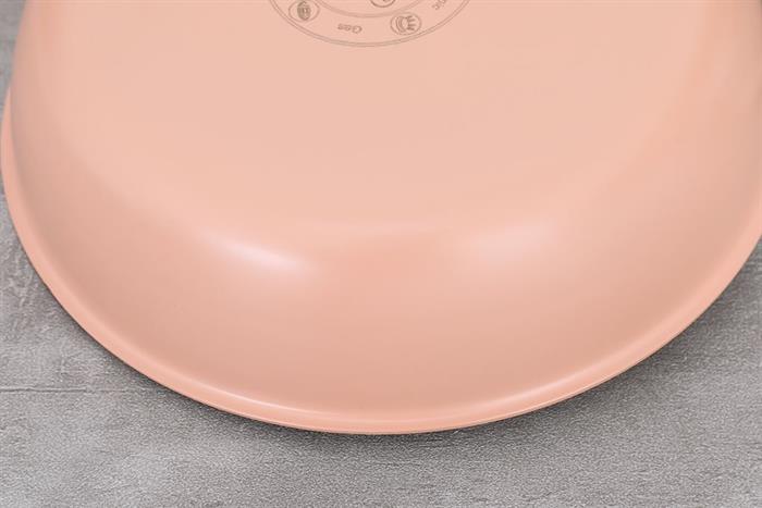 Chảo inox 3 lớp nguyên khối đáy từ 24 cm Sunhouse IN24M6P Màu Hồng