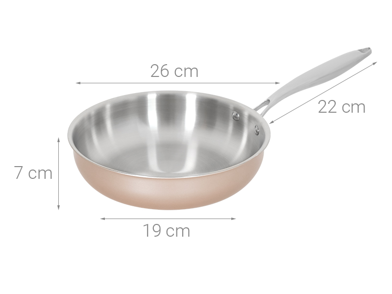 Chảo inox nguyên khối sâu đáy từ 26 cm Green Cook GCP245-26IH