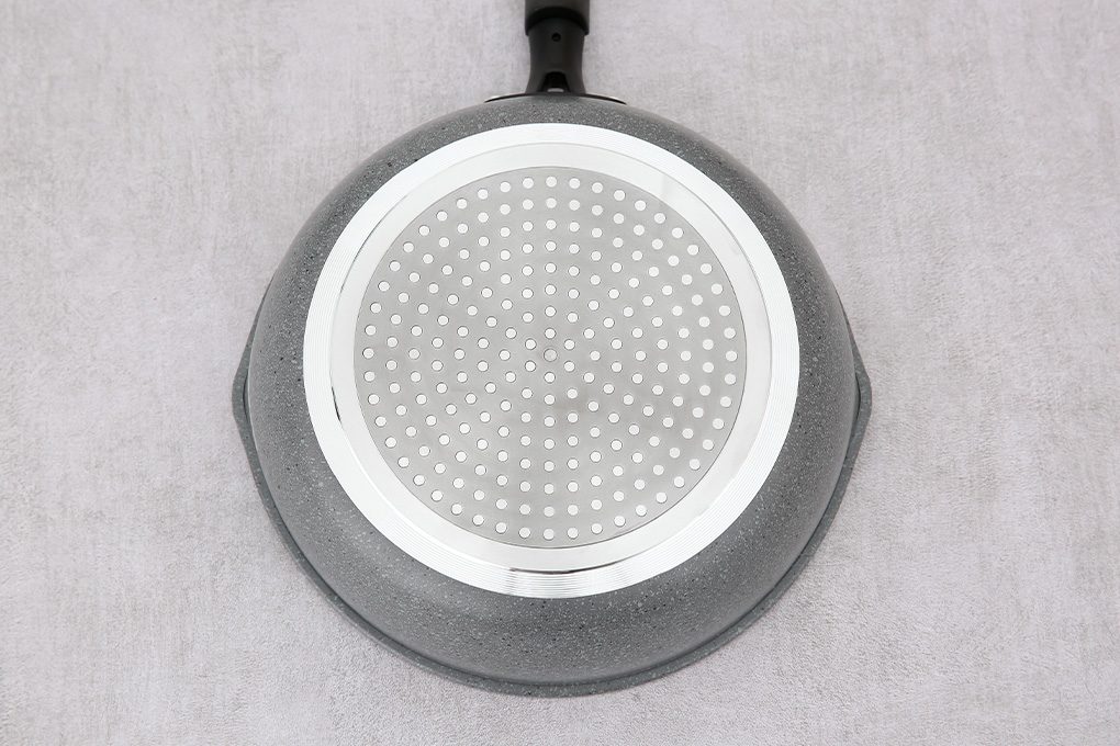 Chảo nhôm chống dính vân đá đáy từ 22 cm Sunhouse SHS22MW Màu Xám