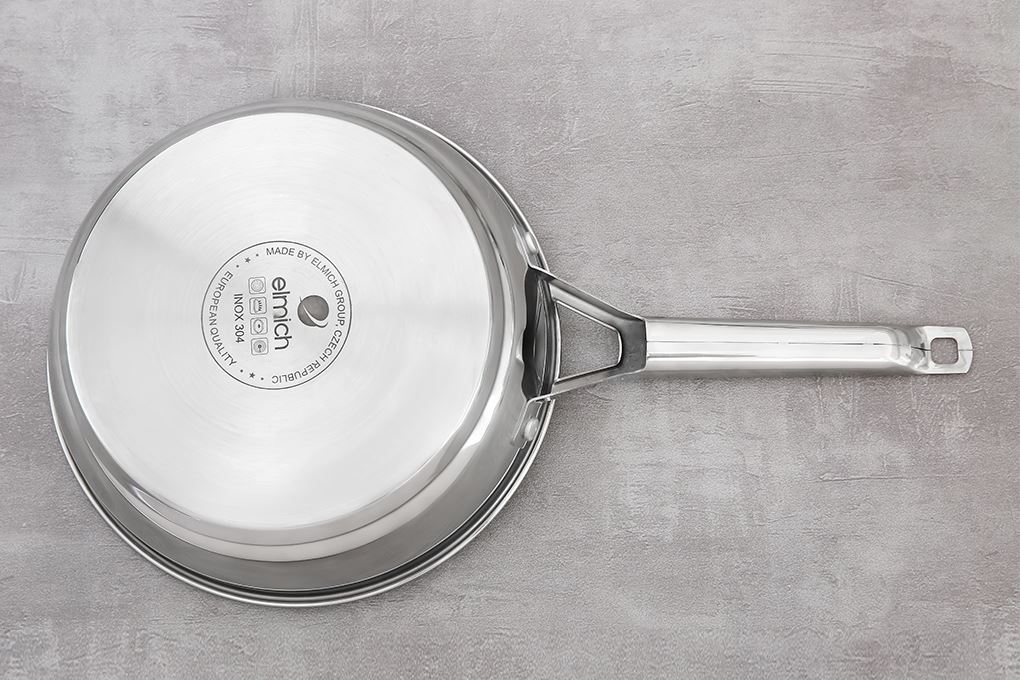 Chảo inox sâu chống dính đáy từ 24 cm Elmich EL-2459IC24 Impact bonding Màu Inox