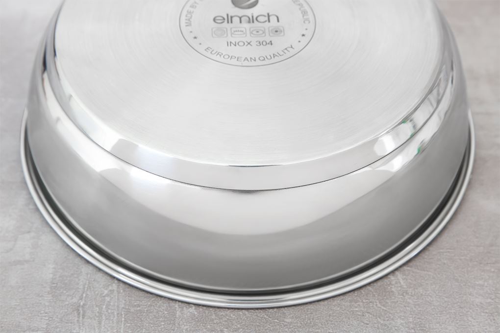 Chảo inox sâu chống dính đáy từ 24 cm Elmich EL-2459IC24 Impact bonding Màu Inox